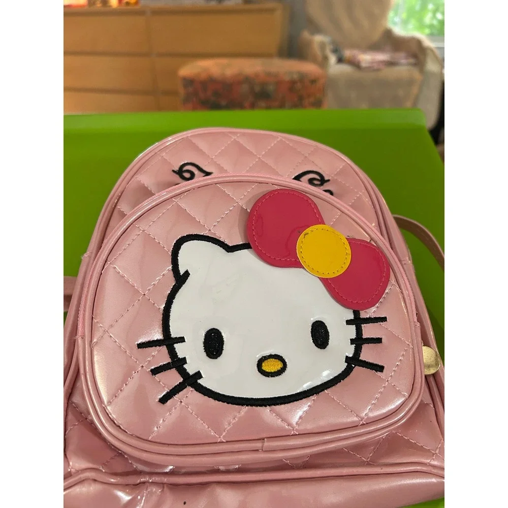 Sanrio Hello Kitty Pink Quilted Patent Mini Backpack Kids Girls Bag